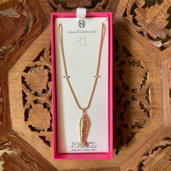 House of Harlow 1960 Gold Fish Necklace - Picture 1 of 2